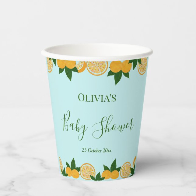 Orange Party Fruit Fresh Baby  Paper Cups (Front)