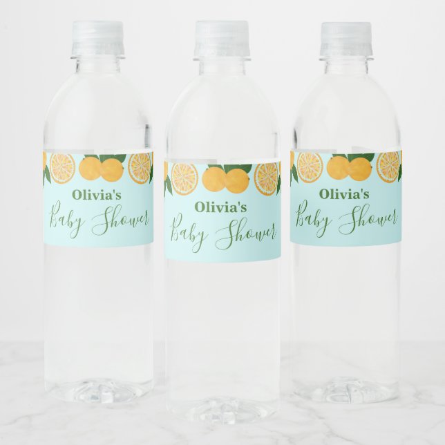 Orange Party Fruit Fresh Baby Shower Water Bottle Label (Bottles)