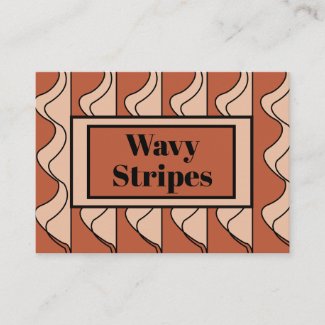 Orange Pastel Black Wavy Stripes Pattern