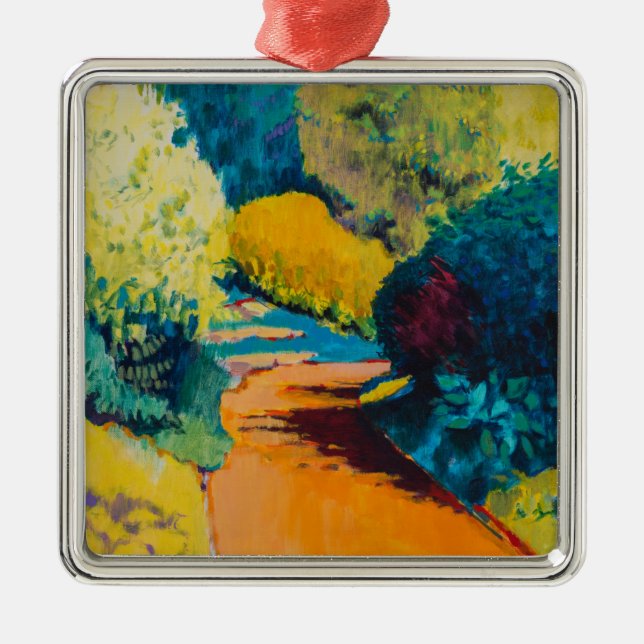 Orange Path Metal Ornament (Front)