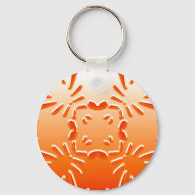 orange patterened keychain (Front)