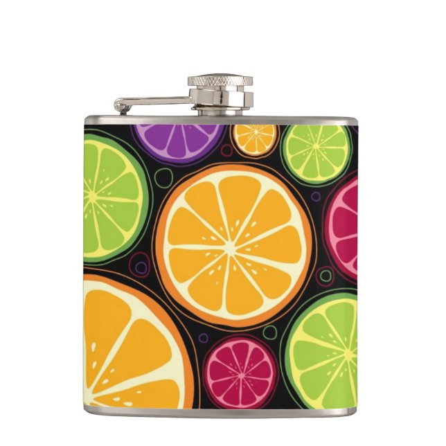 Orange pattern and background flask (Front)