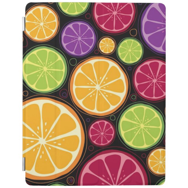 Orange pattern and background iPad smart cover (Front)