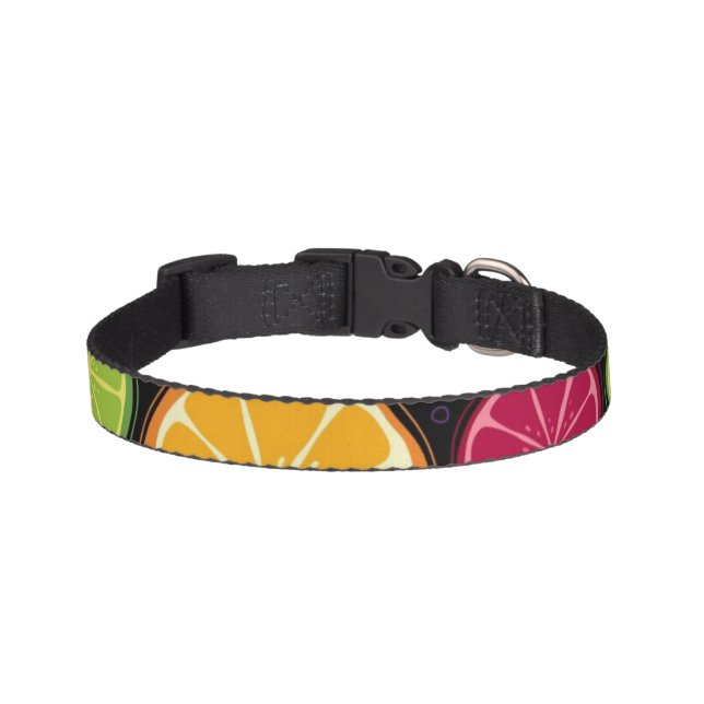 Orange pattern and background pet collar (Front)