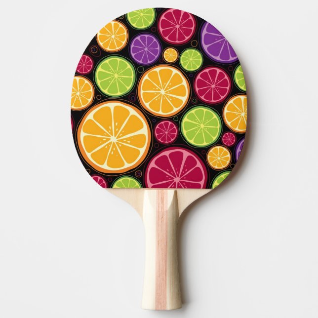 Orange pattern and background Ping-Pong paddle (Front)