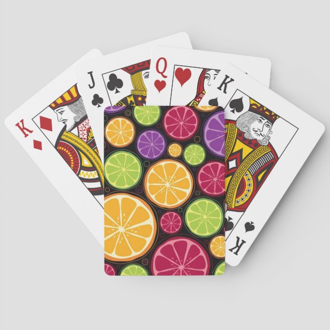 Orange pattern and background poker cards (Back)