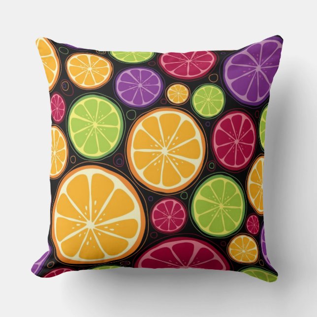 Orange pattern and background throw pillow (Front)