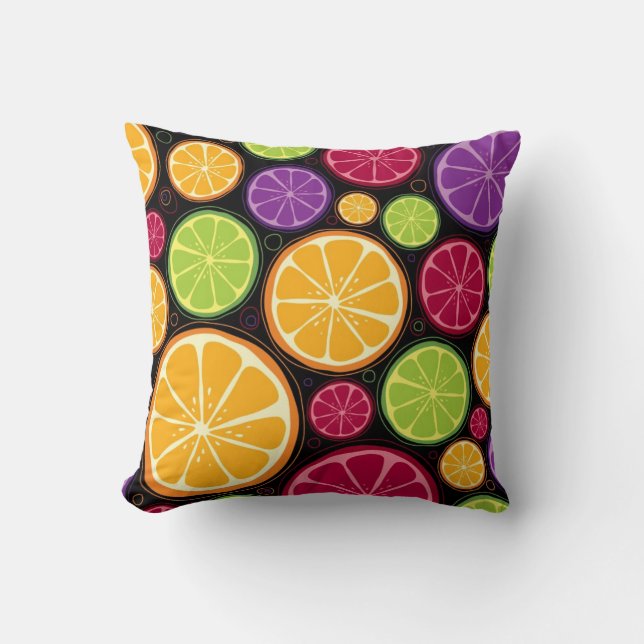 Orange pattern and background throw pillow (Front)