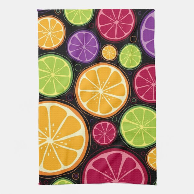 Orange pattern and background towel (Vertical)