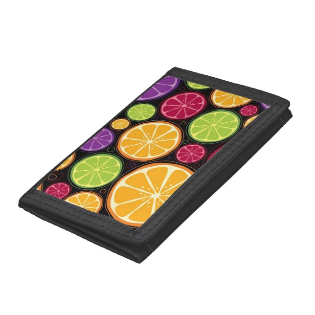 Orange pattern and background trifold wallet (Bottom)