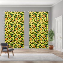 Orange Pattern Blackout Curtains
