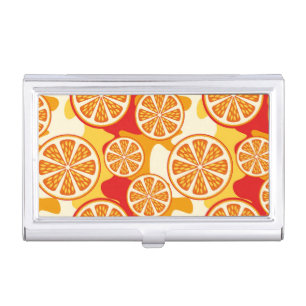 Orange pattern business card holder