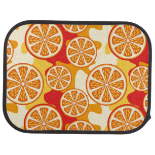 Orange pattern car mat