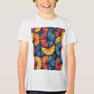 Orange pattern children's short sleeve t-shirt Tri-Blend shirt