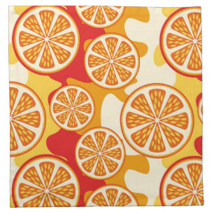 Orange pattern cloth napkin