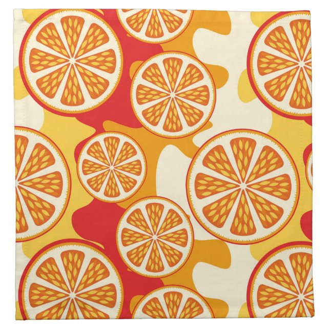 Orange pattern cloth napkin (Front)