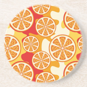 Orange pattern drink coaster