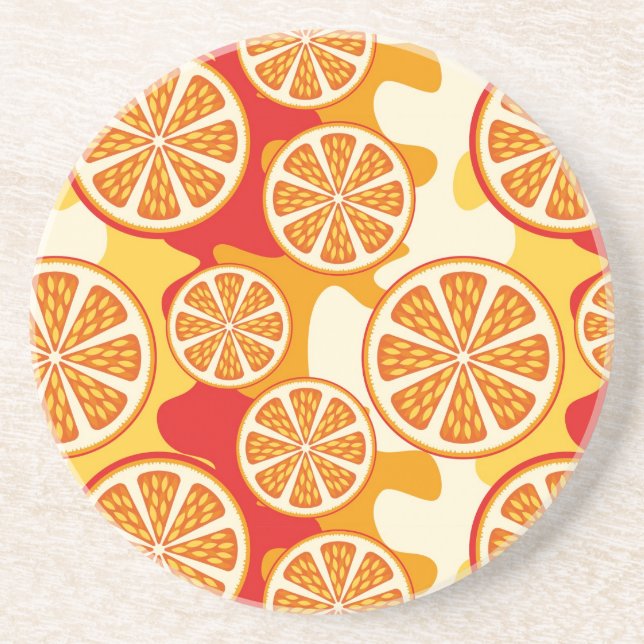 Orange pattern drink coaster (Front)