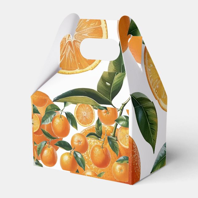 Orange Pattern Favor Boxes (Front Side)