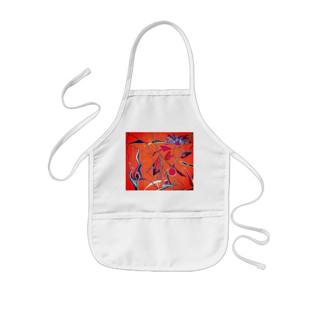 Orange pattern kids' apron (Front)