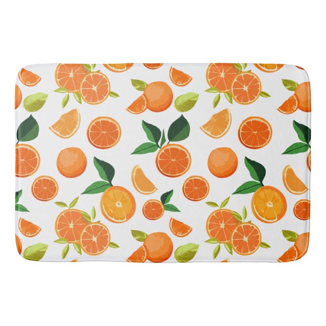 Orange pattern large bath mat (Front)