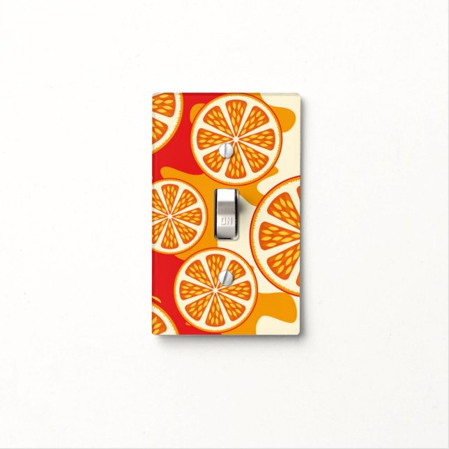 Orange pattern light switch cover (In Situ)