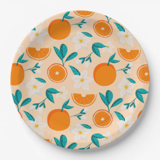 Orange Pattern napkin | Fresh Citrus Design Paper Plates