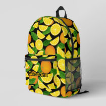 Orange Pattern Printed Backpack