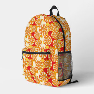 Orange pattern printed backpack