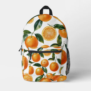 Orange Pattern Printed Backpack
