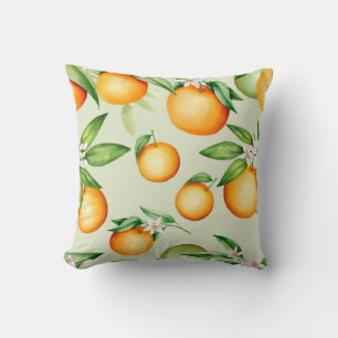 Orange pattern throw pillow