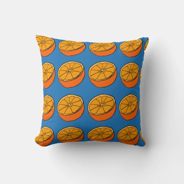 Orange Pattern Throw Pillow (Front)
