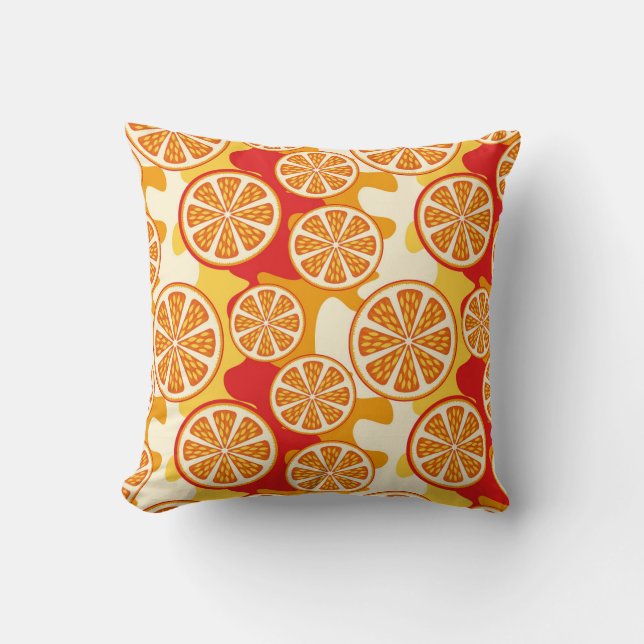 Orange pattern throw pillow (Front)