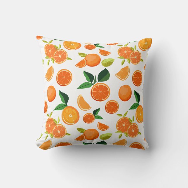 Orange pattern throw pillow (Front)