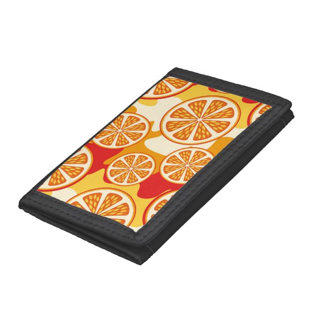 Orange pattern trifold wallet (Bottom)
