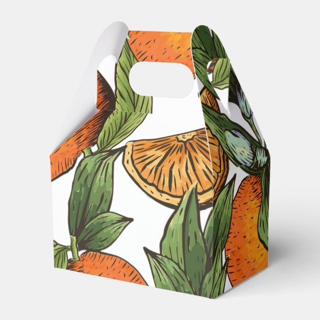 Orange Patterned Favor Boxes (Front Side)