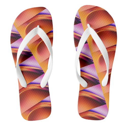 Orange patterned Pair of Flip Flops