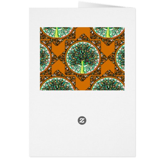 Orange Patterned Tree of Life Cards (Back)
