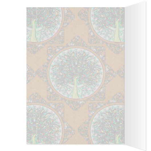 Orange Patterned Tree of Life Cards (Inside (Left))
