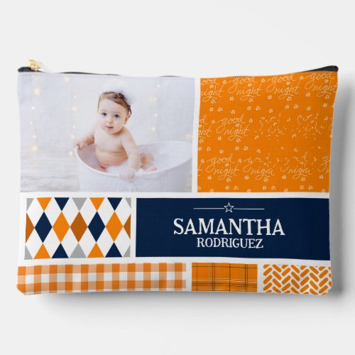 Orange Patterns Photo Baby Accessory Pouch