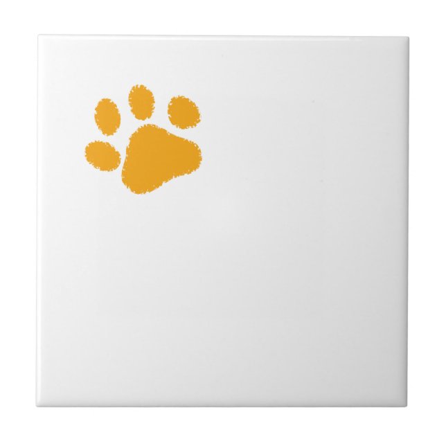 Orange Paw Ceramic Tile (Front)