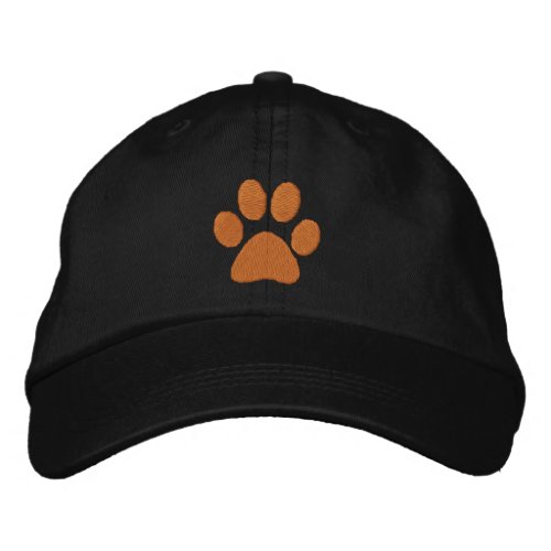 Orange Paw Embroidered Baseball Hat