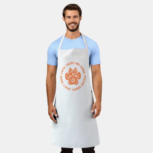 Orange Paw Print For Pet Rescue Awareness Apron