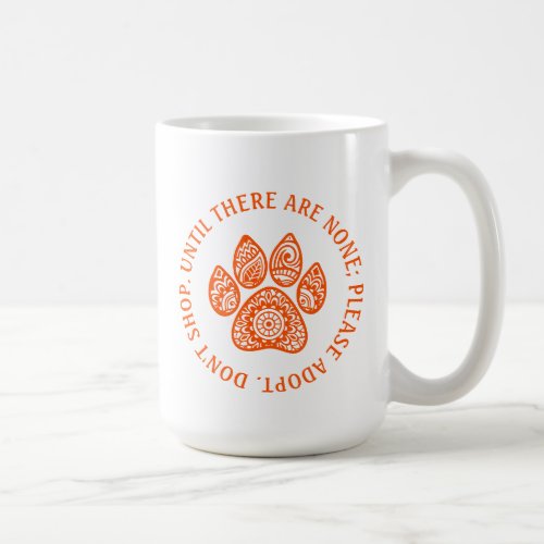 Orange Paw Print For Pet Rescue Awareness Coffee Mug