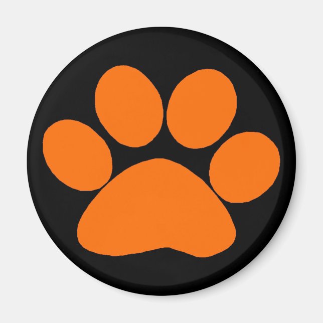 Orange Paw Print Magnet (Front)