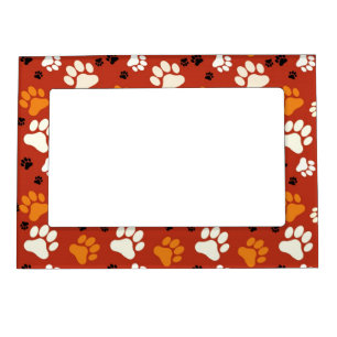 Orange Paw Print Magnetic Picture Frame