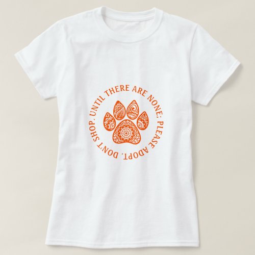 Orange Paw Print Pet Rescue Awareness Personalized T_Shirt
