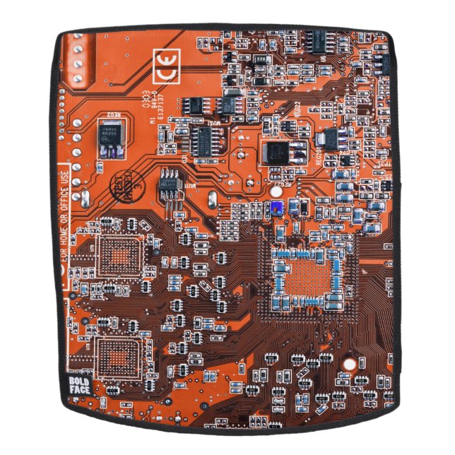 Orange PCB Circuit Board Design for IT Pros Backpack (Removable Face)