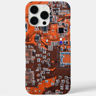Orange PCB Circuit Board Design for IT Pros iPhone 16 Pro Max Case