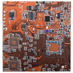 Orange PCB Circuit Board Design for IT Pros Cloth Napkin